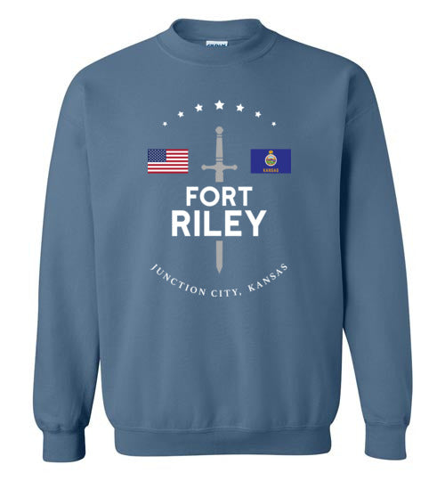 Fort Riley - Men's/Unisex Crewneck Sweatshirt-Wandering I Store