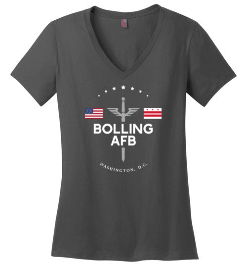 Bolling AFB - Women's V-Neck T-Shirt-Wandering I Store
