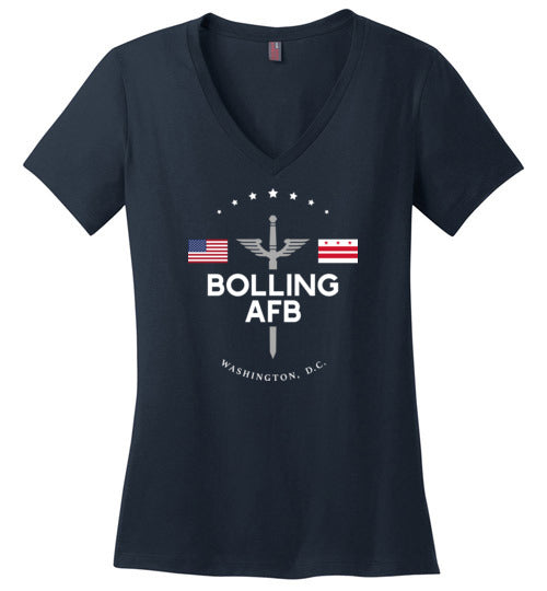Load image into Gallery viewer, Bolling AFB - Women&#39;s V-Neck T-Shirt-Wandering I Store
