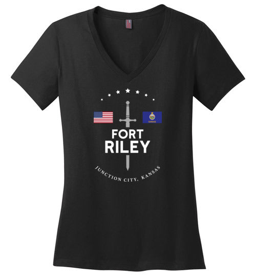 Load image into Gallery viewer, Fort Riley - Women&#39;s V-Neck T-Shirt-Wandering I Store
