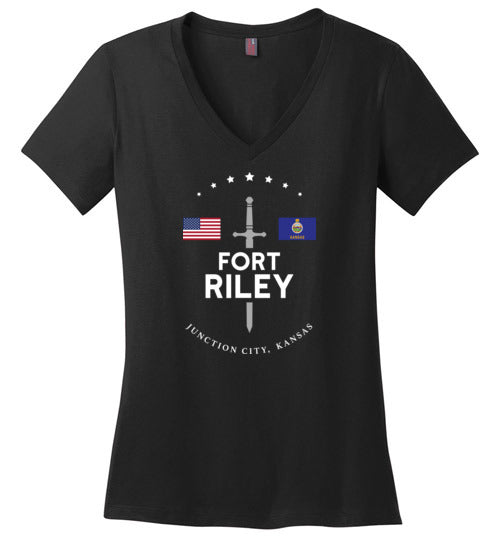 Fort Riley - Women's V-Neck T-Shirt-Wandering I Store