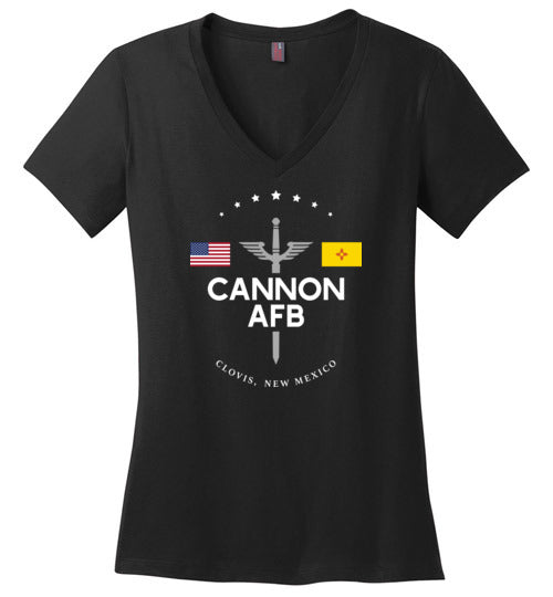 Cannon AFB - Women's V-Neck T-Shirt-Wandering I Store