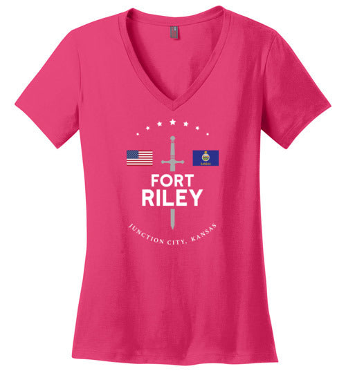 Load image into Gallery viewer, Fort Riley - Women&#39;s V-Neck T-Shirt-Wandering I Store
