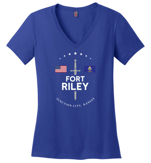 Load image into Gallery viewer, Fort Riley - Women&#39;s V-Neck T-Shirt-Wandering I Store
