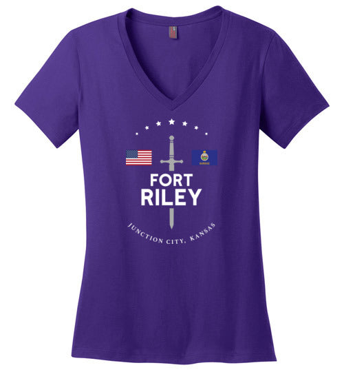 Load image into Gallery viewer, Fort Riley - Women&#39;s V-Neck T-Shirt-Wandering I Store
