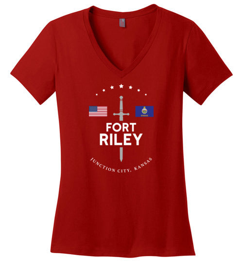 Load image into Gallery viewer, Fort Riley - Women&#39;s V-Neck T-Shirt-Wandering I Store
