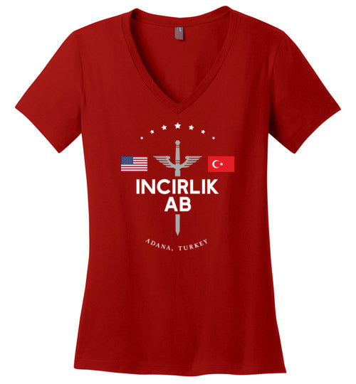 Load image into Gallery viewer, Incirlik AB - Women&#39;s V-Neck T-Shirt-Wandering I Store
